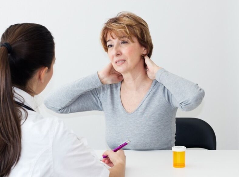 at the doctor's examination for cervical osteochondrosis